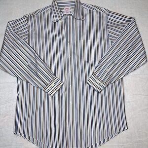 Brooks Brothers 346 Original Polo Shirt Mens Medium Multi Stripe Button Down